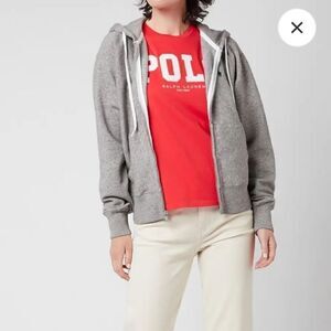 RALPH Lauren Zip Up Sweater with Embroidered Logo & Hood